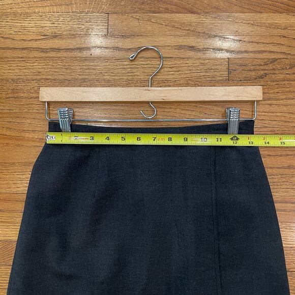 Garnet Hill Charcoal Gray Wool Pencil Skirt w Silk Lining Sz 6 EUC Lightweight - Picture 5 of 8
